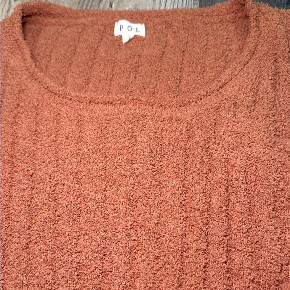 POL Rust Ribbed Crew Neck Sweater - Picture 4 of 6